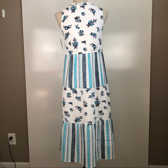 WONDER NATION FLORAL BLUE AND WHITE TIRED MAXI XL - Picture 4 of 10